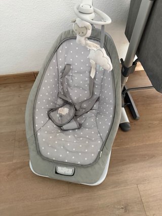 Mecedora y Cuna Colecho Bebé Gris Lunares