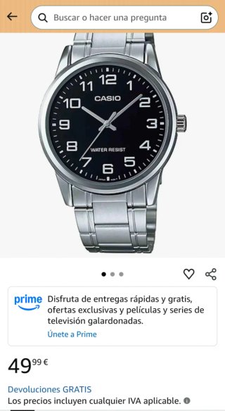 Reloj Casio LTP-V001D-1B Plata