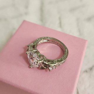 Anillo Plata 925 Corazón Circonita