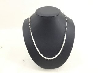Collar Plata 925 con Perlas 22cm