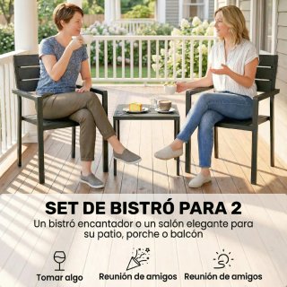 Conjunto Jardín 3 Piezas: 2 Sillas y Mesa