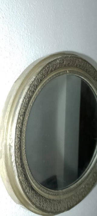 Espejo Antiguo Plateado ovalado