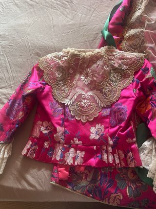 Traje de Fallera Rosa y Dorado
