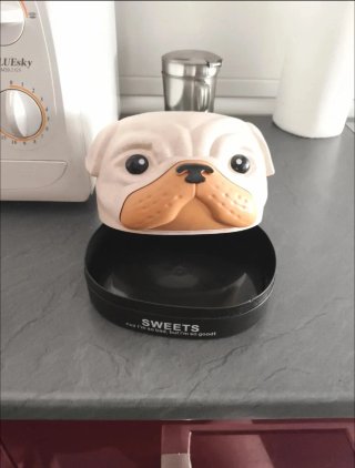 Caja de pañuelos con diseño de perro Pug