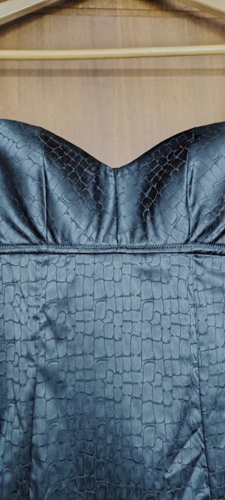 Vestido Lencero Negro Estampado Encaje Talla M