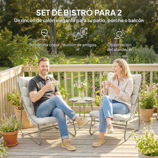 Conjunto Jardín 2 Sillas Lounge + Mesa