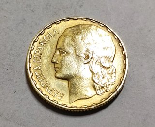 Moneda 1 Peseta 1937 La Rubia República España MBC