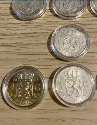 Lote de 10 Monedas Plata 1 Gulden, Países Bajos.