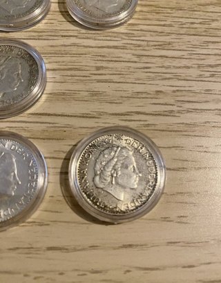 Lote de 10 Monedas Plata 1 Gulden, Países Bajos.