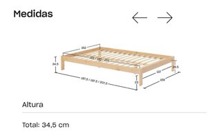 Cama 150cm con 2 cajones