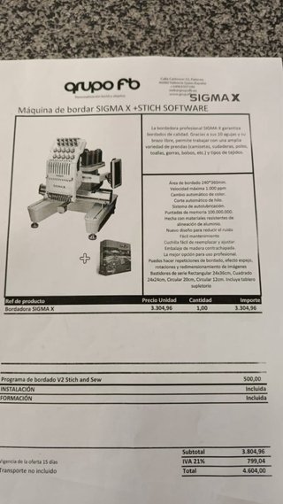 Máquina de Bordar SIGMA X