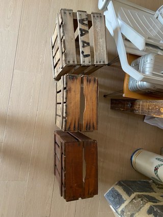 3 Cajas de Madera Antiguas lote