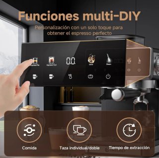 Cafetera espresso con molinillo