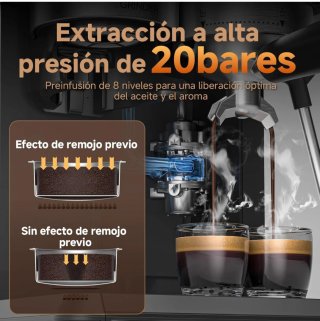 Cafetera espresso con molinillo