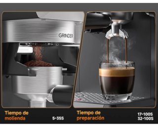 Cafetera espresso con molinillo