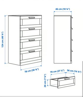 Cómoda ikea Brimnes 4 cajones