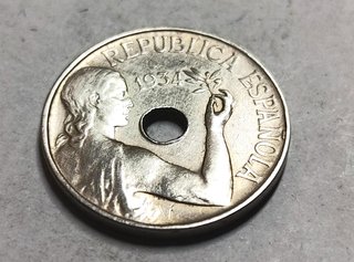Moneda 25 céntimos 1934 República Española