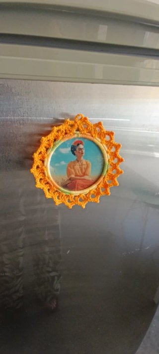 Frida Kahlo Íman Crochê Decoração