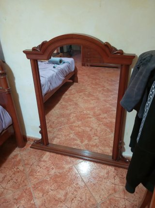 Espejo antiguo madera y cristal