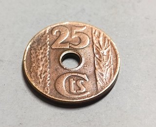 Moneda cobre 25 céntimos 1938 República Española