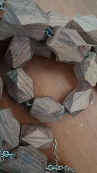 Grande Rosario Legno Vintage Madonna Croce