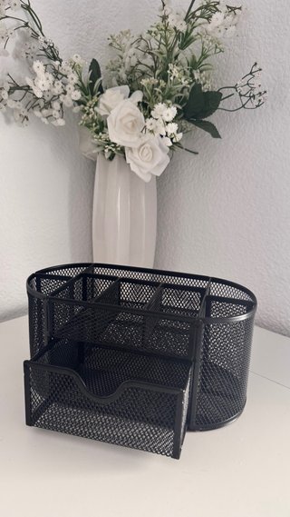 Organizador de escritorio metálico negro