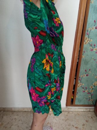 Mono corto vintage flores tropicales