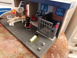 Lote Playmobil Policía Helicóptero y Comisaría