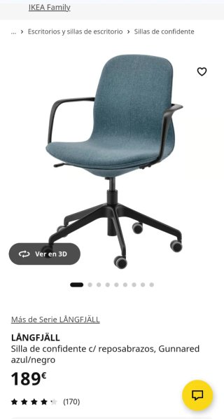 Silla de oficina Ikea como nueva