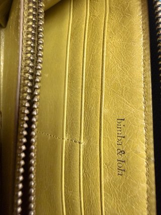 Bimba y Lola Cartera Ante Negro y Piel