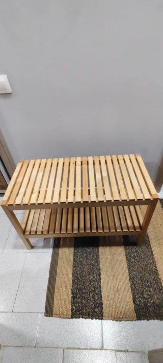 Zapatero de madera 2 baldas