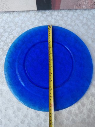 Piatto grande Vetro di Murano blu