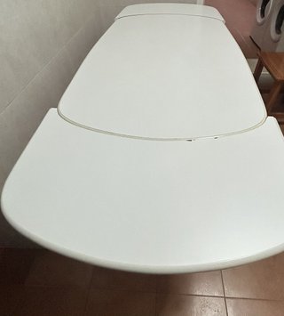 Mesa de cocina extensible blanca
