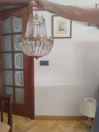 Lámpara de araña clásica dorada