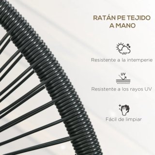 Banco Acapulco Negro con Cojín