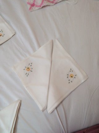 12 Servilletas Bordadas a Mano