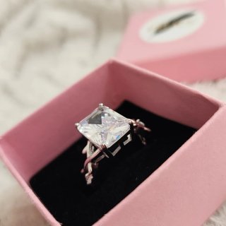 Anillo Plata 925 con Circonita Rectangular