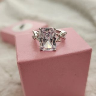 Anillo Plata 925 con Circonita Rectangular