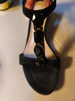 Sandalias Roberto Cavalli Negras Joyas