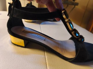 Sandalias Roberto Cavalli Negras Joyas