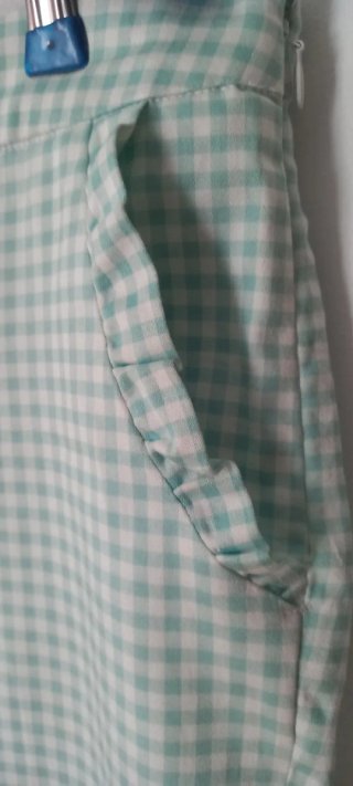 Pantalón Vichy Verde menta y Blanco