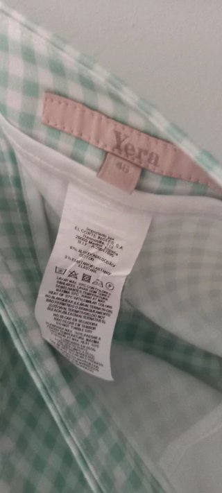 Pantalón Vichy Verde menta y Blanco