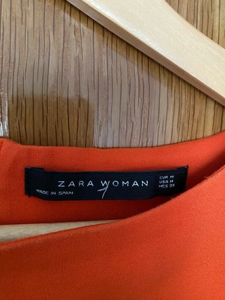 Vestido naranja Zara talle bajo