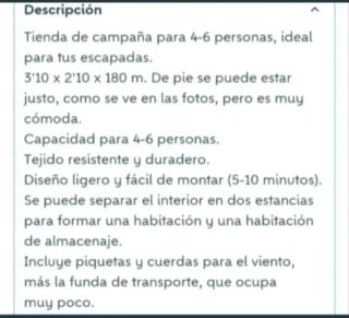 2 Tiendas campaña verdes 4-6p. Nuevas