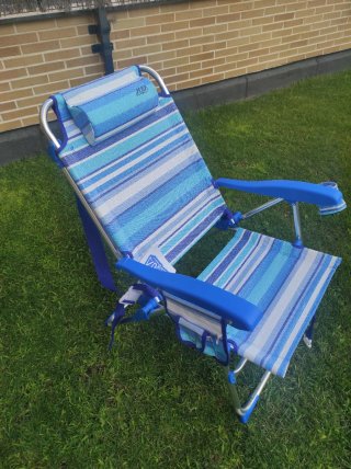 Silla Playa Aqua Rayas Azul