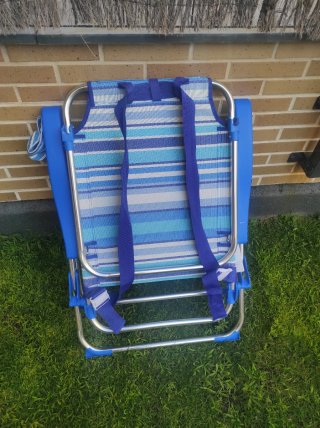 Silla Playa Aqua Rayas Azul