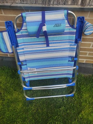 Silla Playa Aqua Rayas Azul