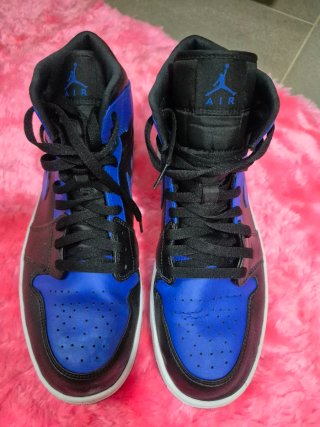 Jordan 1 Mid Negro Azul Talla 42