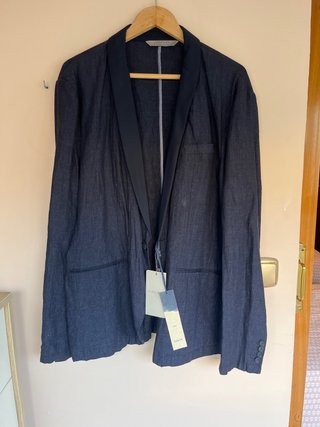 Blazer Zara Azul Marino 100% lino.