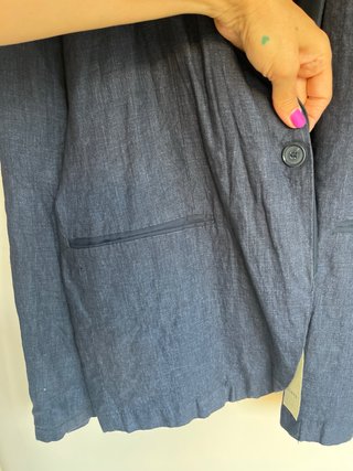 Blazer Zara Azul Marino 100% lino.